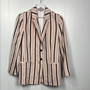 Habitual Womens Jacket/Blazer S Pink/Gray Long Length Pockets 2 Button Close New